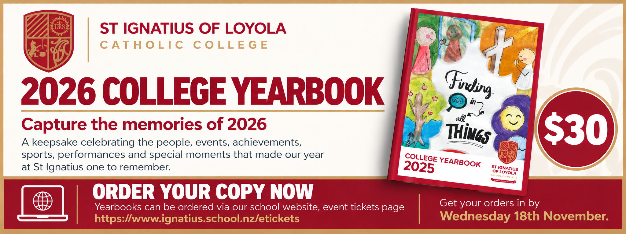 2026 College Yearbook Order Banner